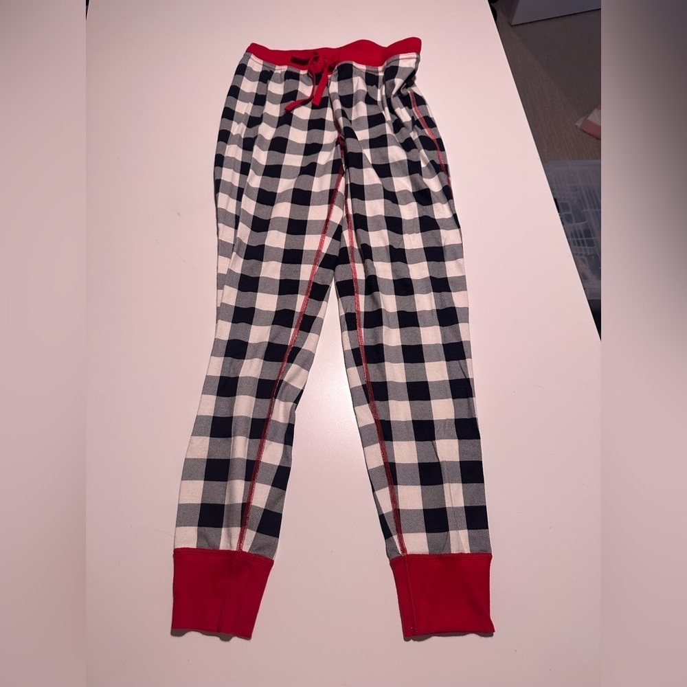 Hanna Andersson Women's MediumCotton Buffalo Check Plaid Long John Pajama Set